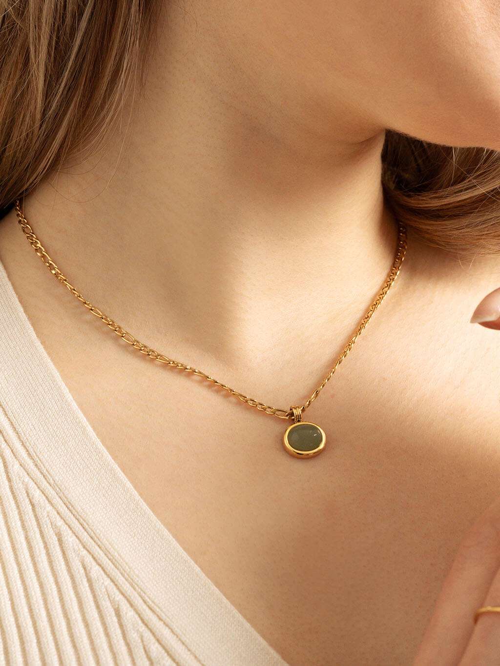 Grün Lake Kette Gold - Dorose | Wasserfester Schmuck, 18K vergoldet
