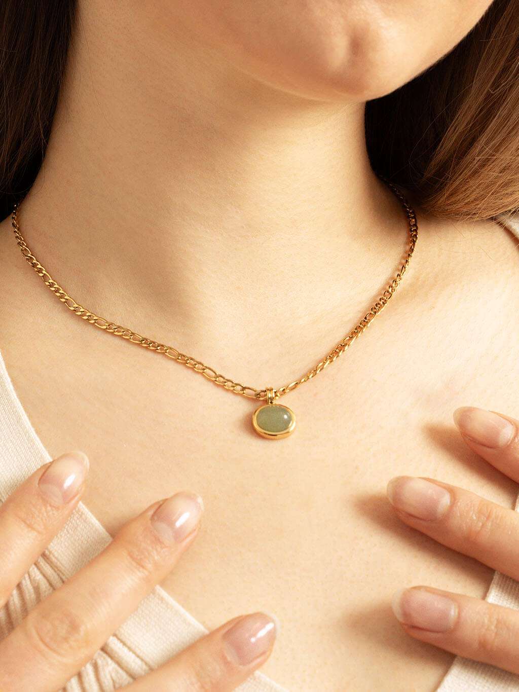Grün Lake Kette Gold - Dorose | Wasserfester Schmuck, 18K vergoldet