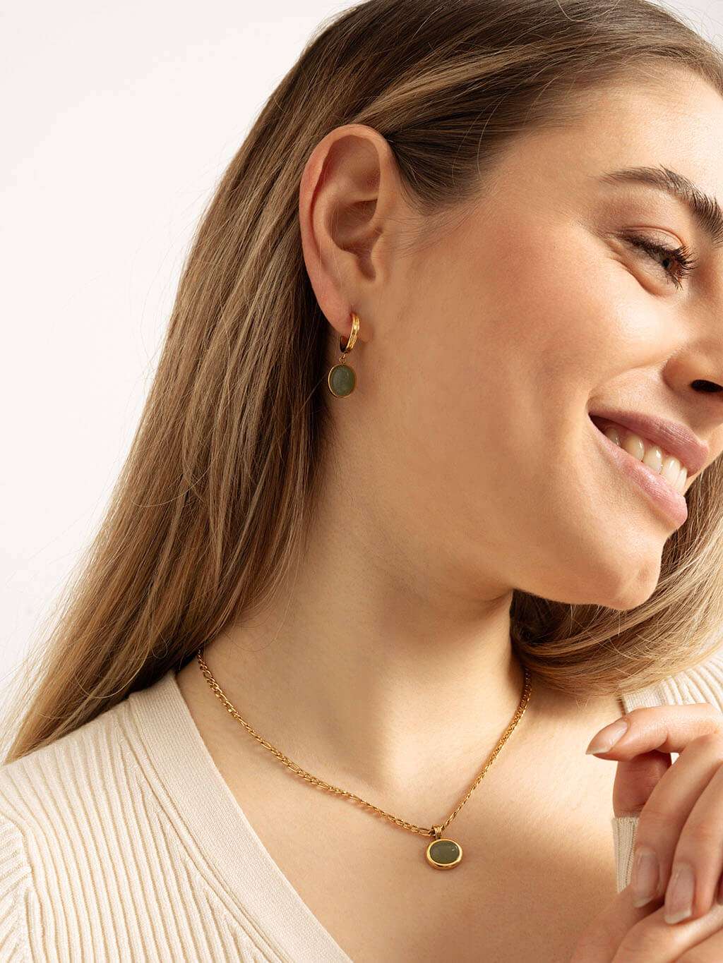 Grün Lake Kette Gold - Dorose | Wasserfester Schmuck, 18K vergoldet