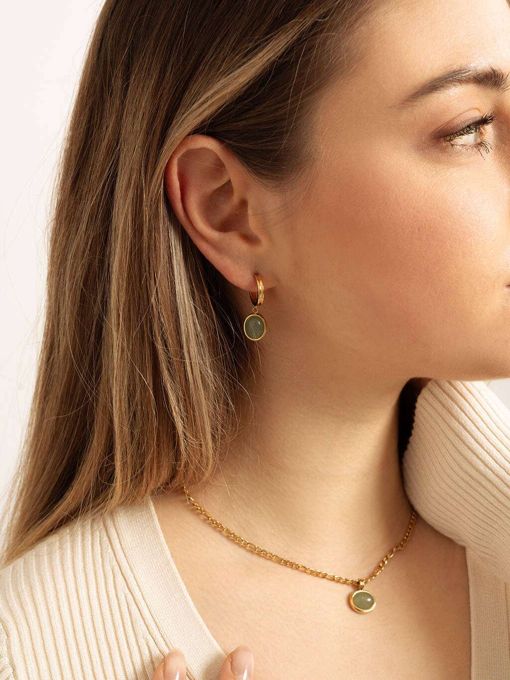 Grün Lake Kette Gold - Dorose | Wasserfester Schmuck, 18K vergoldet
