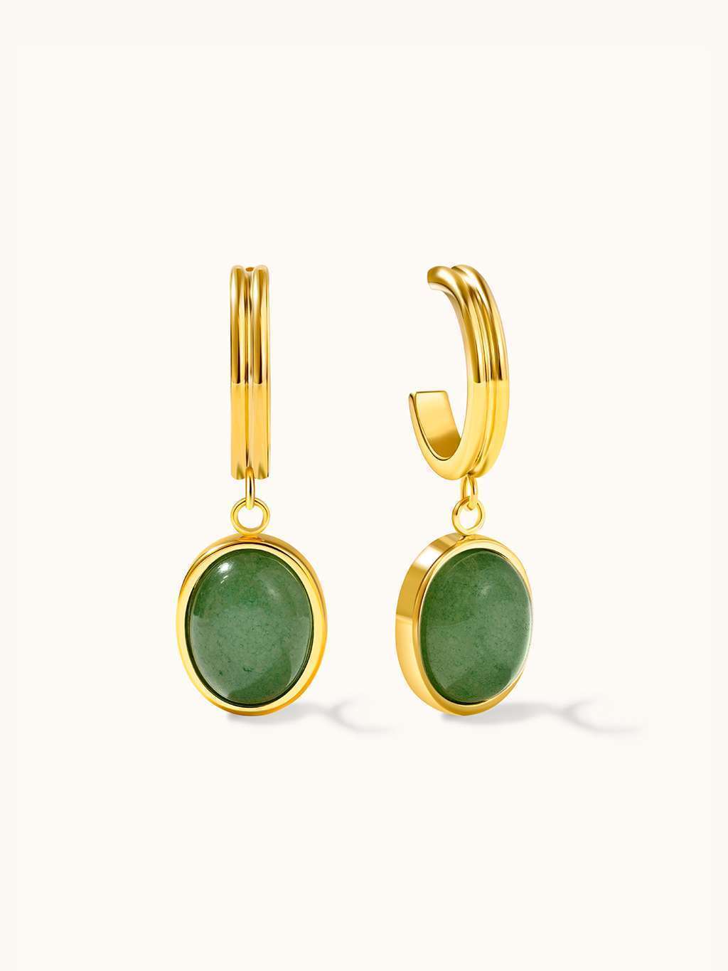 Grün Lake Ohrringe Gold - Dorose | Wasserfester Schmuck, 18K vergoldet