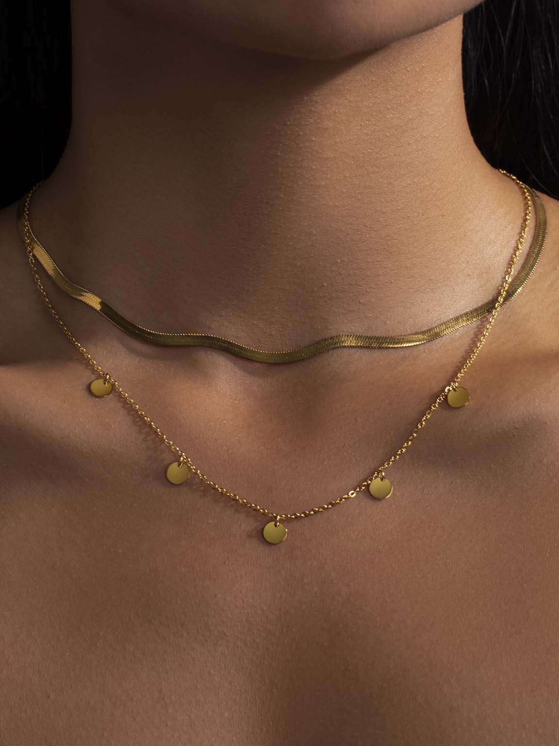 Halskette Little Plates Gold - Dorose | Wasserfester Schmuck, 18K vergoldet