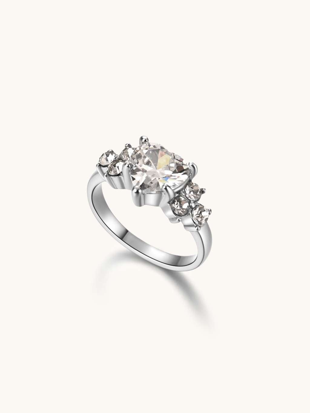 Heart Brilliant Ring Silber - Dorose | Wasserfester Schmuck, 18K vergoldet