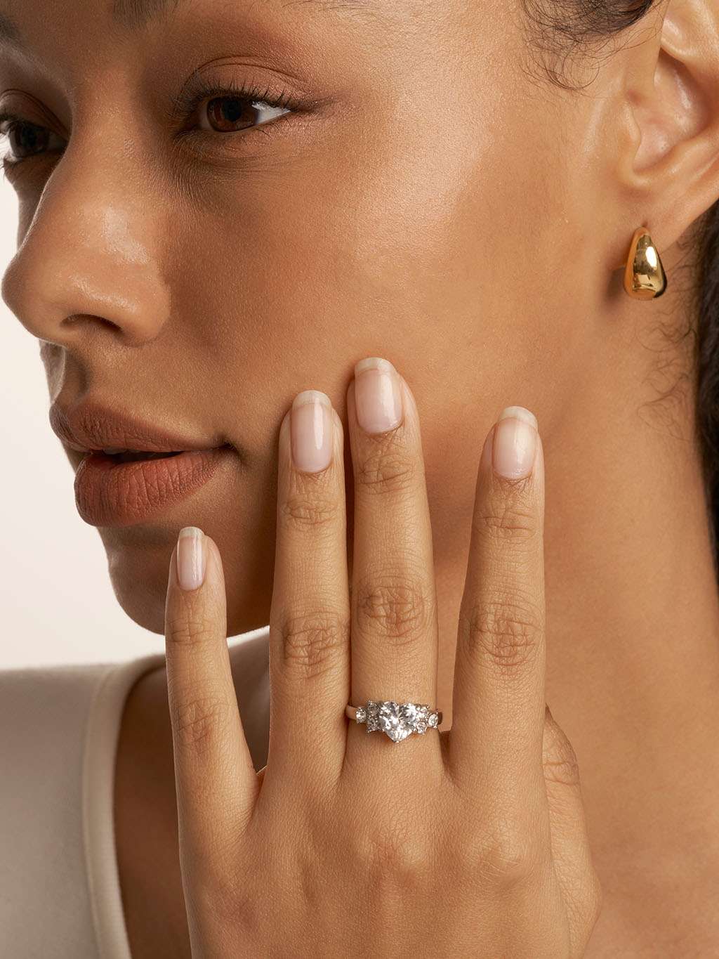 Heart Brilliant Ring Silber - Dorose | Wasserfester Schmuck, 18K vergoldet