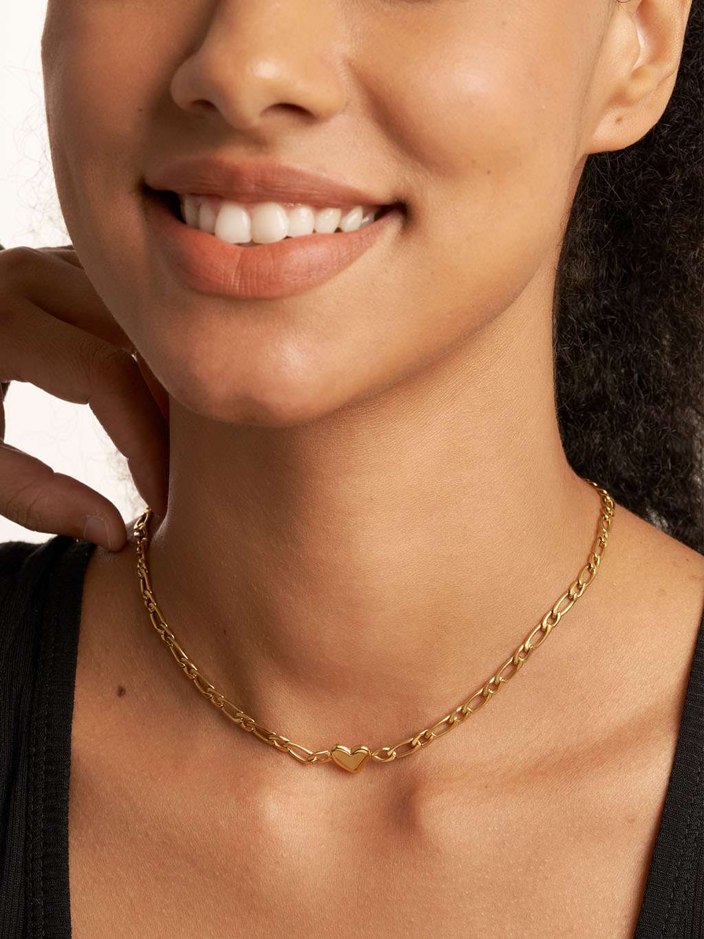 Heart Cherish Halskette & Simple Heart Ohrringe Schmuck Set - Dorose | Wasserfester Schmuck, 18K vergoldet