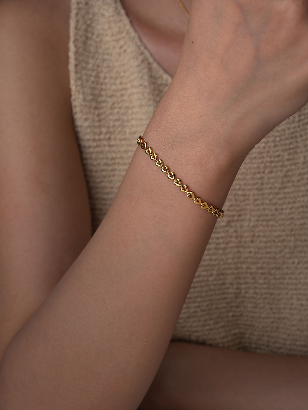 Herz an Herz Armband Gold - Dorose | Wasserresistent, kein Verfärben