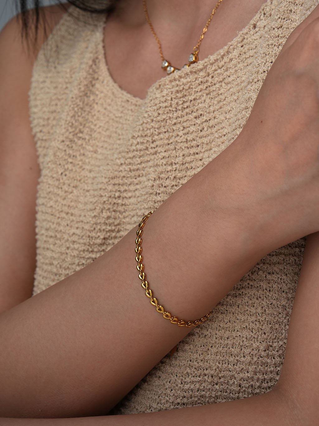 Herz an Herz Armband Gold - Dorose | Wasserresistent, kein Verfärben