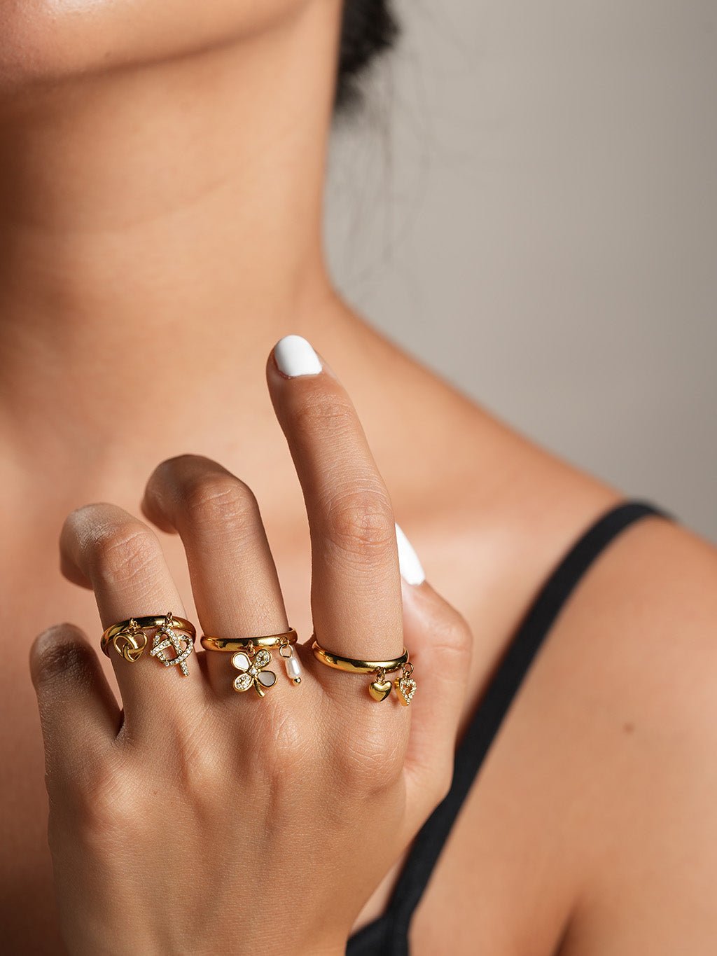 Herz - Duo Ring Gold - Dorose | Wasserresistent, kein Verfärben