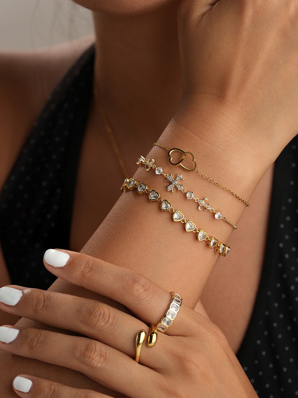 Herz - Zirkonia Armband Gold - Dorose | Wasserresistent, kein Verfärben