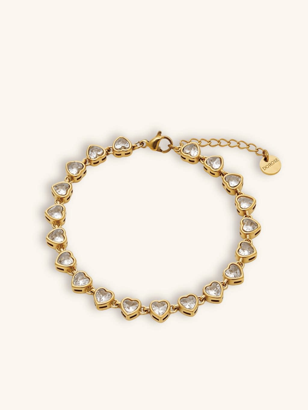 Herz - Zirkonia Armband Gold - Dorose | Wasserresistent, kein Verfärben