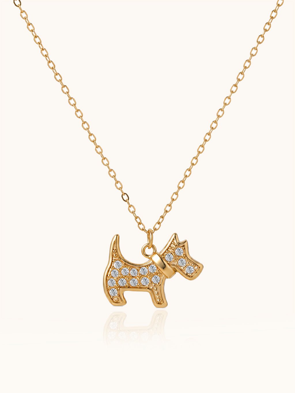 Hund Halskette Gold mit Zirkonia - Dorose | Wasserresistent, kein Verfärben