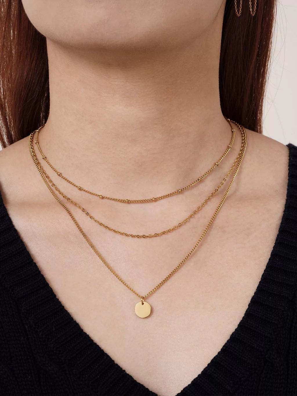 Keep It Classy Layering Halskette Gold - Dorose | Wasserfester Schmuck, 18K vergoldet