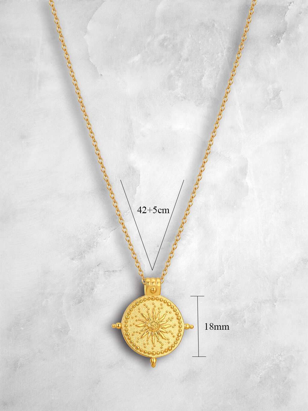 Kette mit Sonnenstrahlen Gold - Dorose | Wasserfester Schmuck, 18K vergoldet