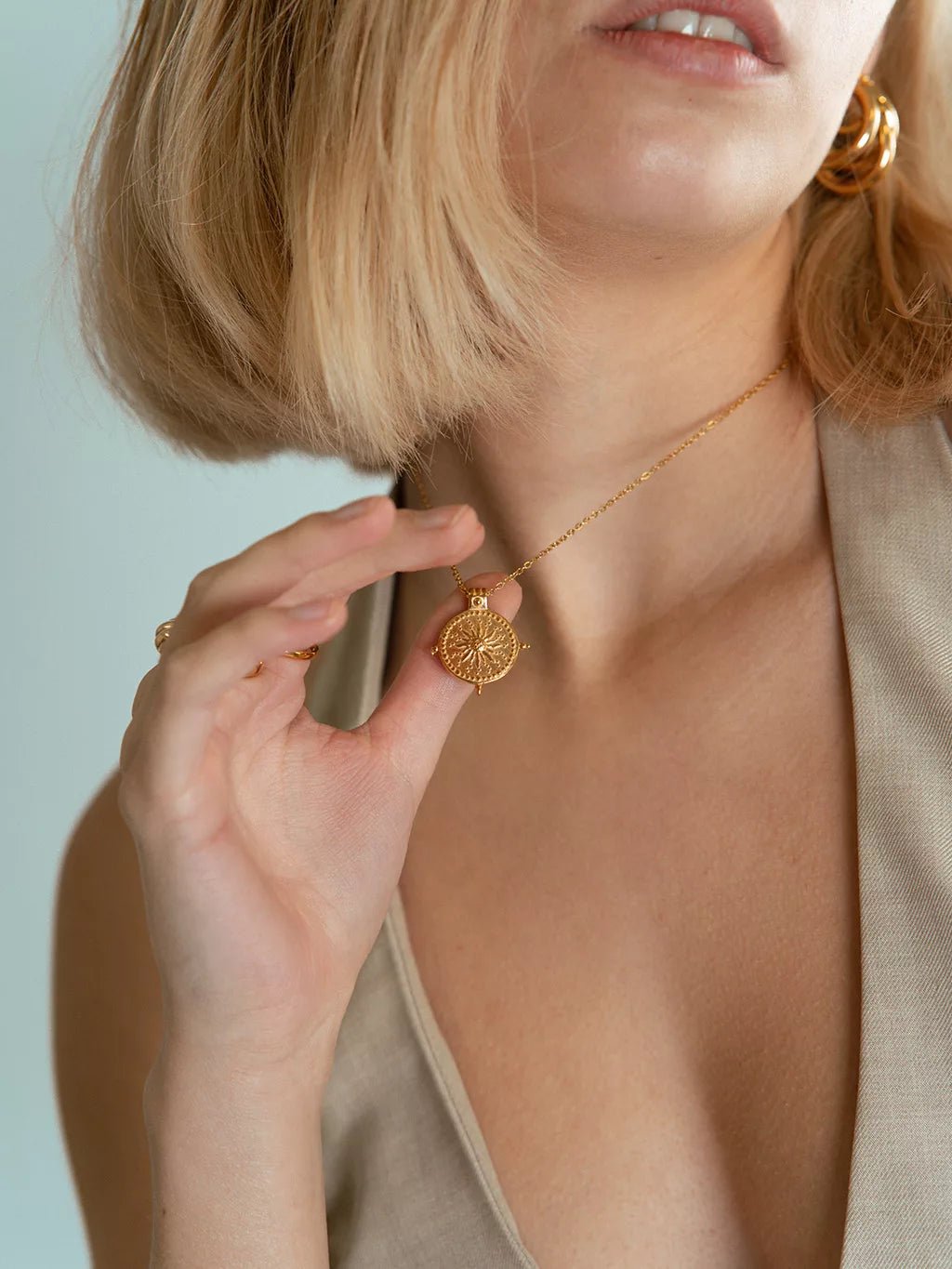 Kette mit Sonnenstrahlen Gold - Dorose | Wasserfester Schmuck, 18K vergoldet