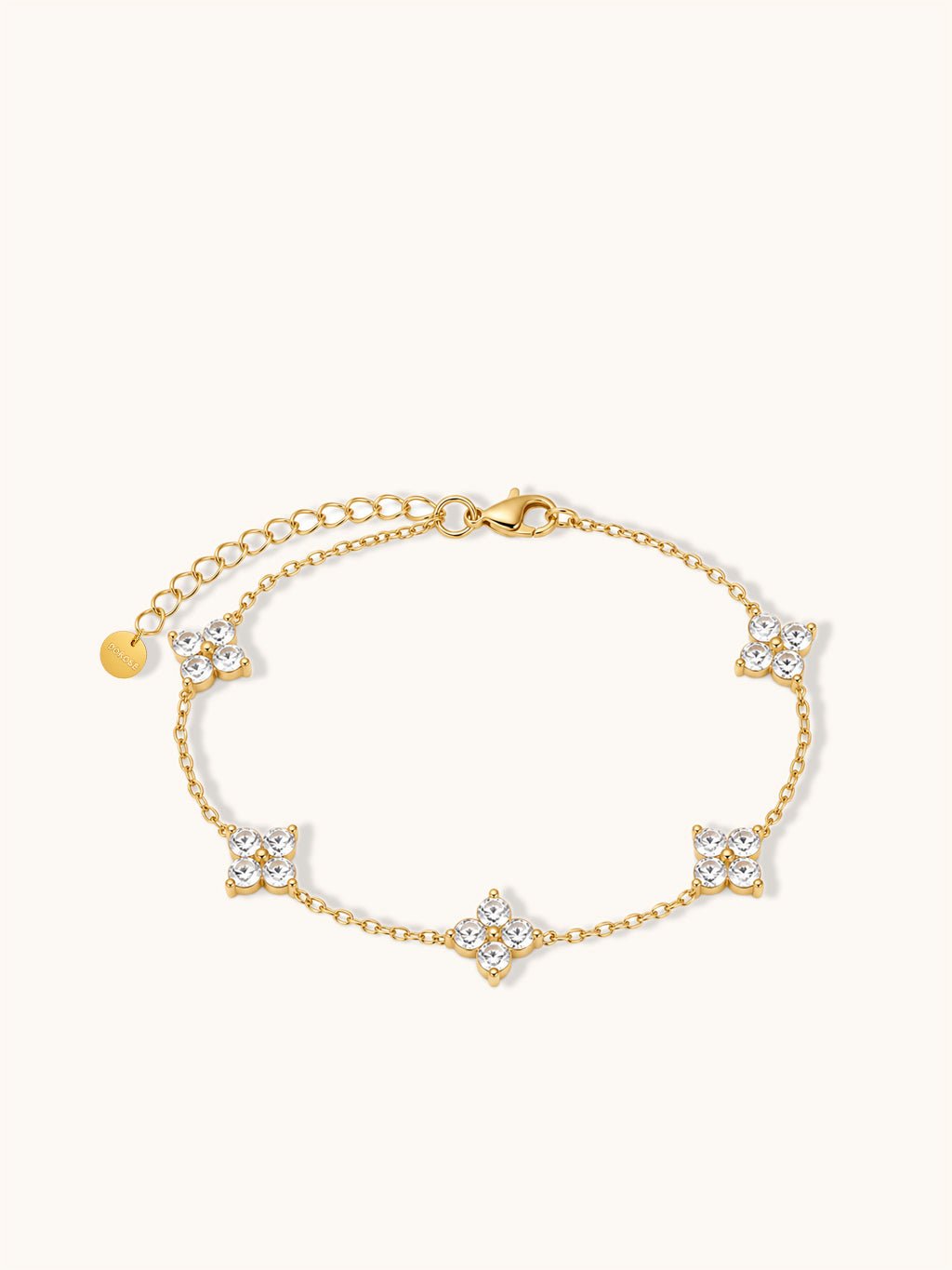 Kleeblatt Armband Gold mit Zirkonia - Dorose | Wasserresistent, kein Verfärben