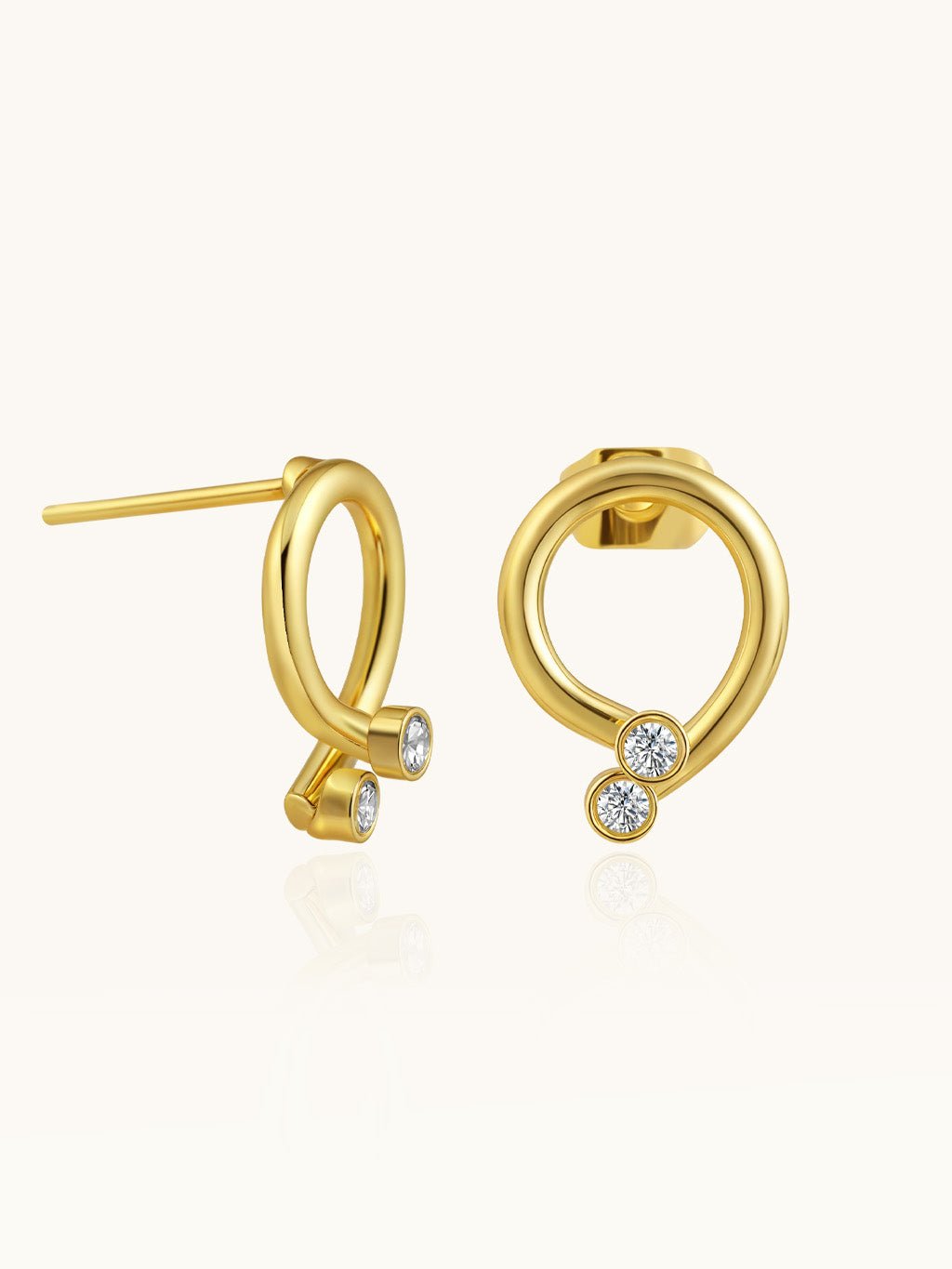 Kreis Zirkonia Ohrstecker Gold - Dorose | Wasserresistent, kein Verfärben