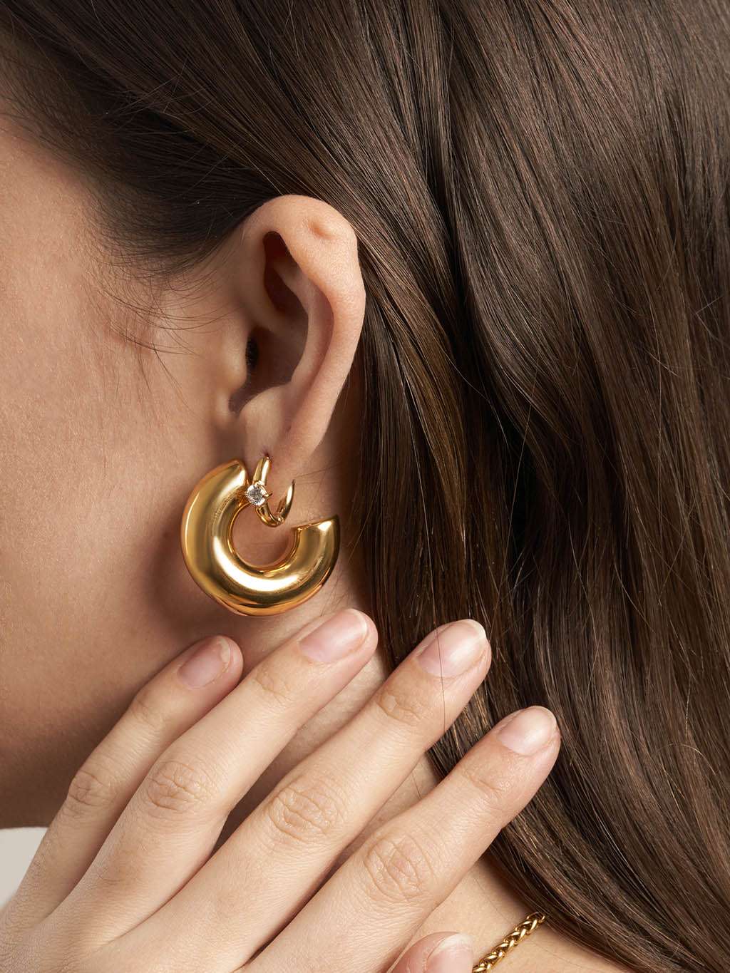 Large Chubby Ohrringe Gold Silber - Dorose | Wasserfester Schmuck, 18K vergoldet