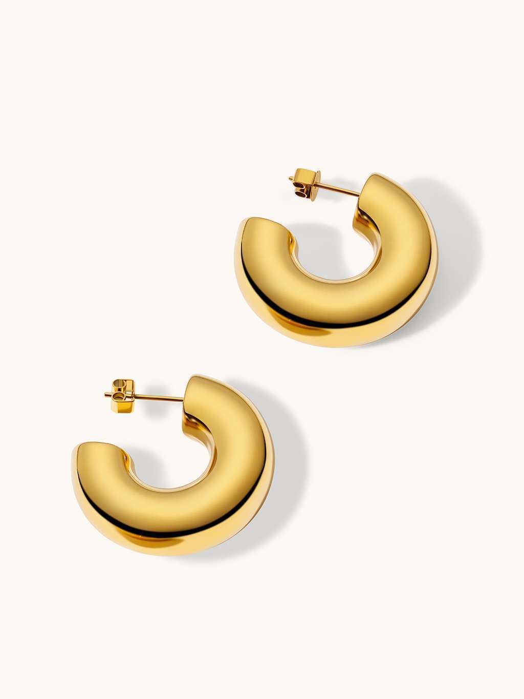 Large Chubby Ohrringe Gold Silber - Dorose | Wasserfester Schmuck, 18K vergoldet