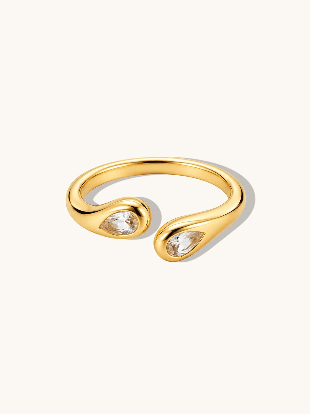 Lichttropfen Ring Gold mit Zirkonia - Dorose | Wasserresistent, kein Verfärben