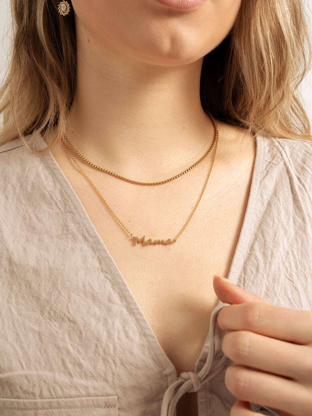 Mama Halskette & Mama Armband Schmuck Set - Dorose | Wasserfester Schmuck, 18K vergoldet