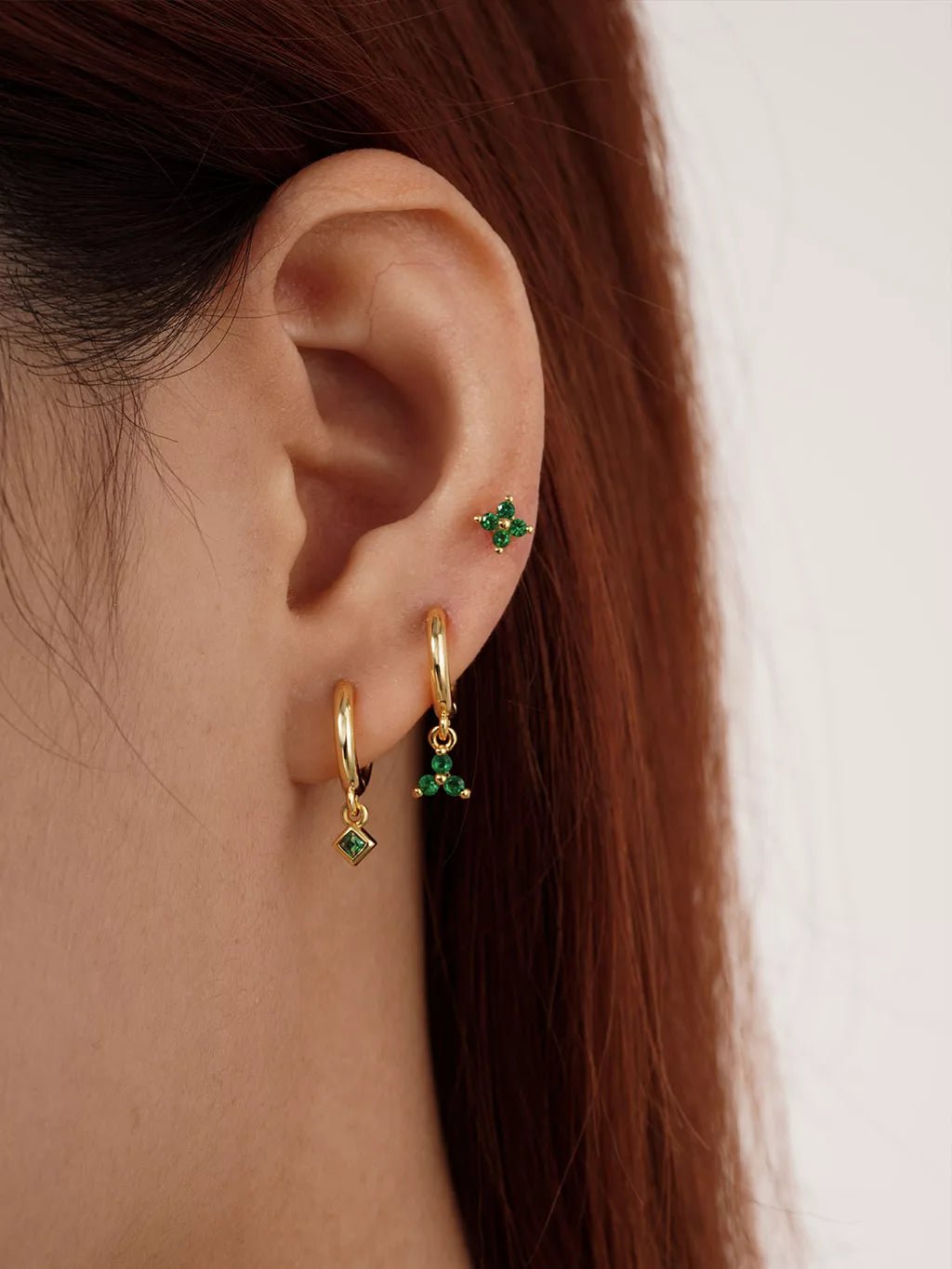 Mini Green Shine Ohrringe Gold 8mm - Dorose | Wasserfester Schmuck, 18K vergoldet