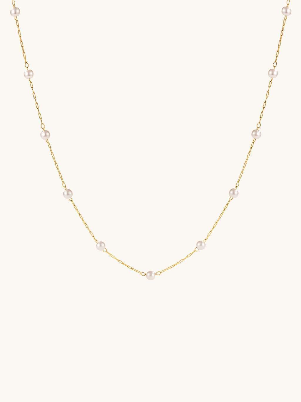 Mini Pearl Kette Gold - Dorose | Wasserfester Schmuck, 18K vergoldet