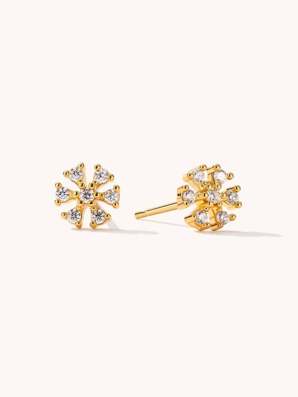 Mini Snowflake Ohrstecker Gold - Dorose | Wasserfester Schmuck, 18K vergoldet