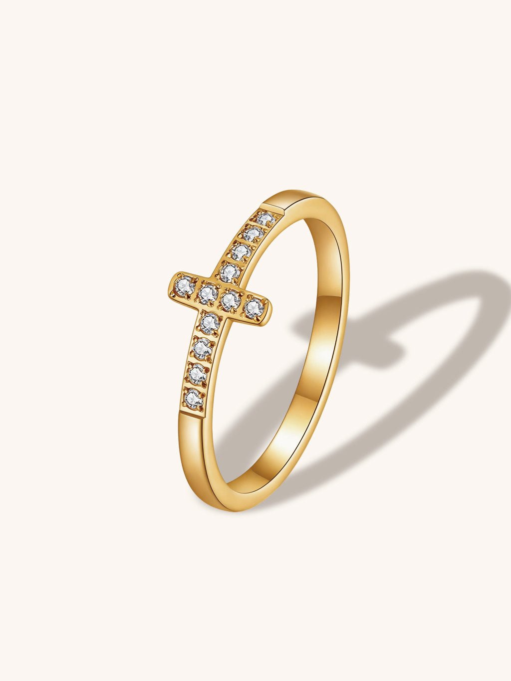 Minimalist Cross Ring Gold - Dorose | Wasserresistent, kein Verfärben