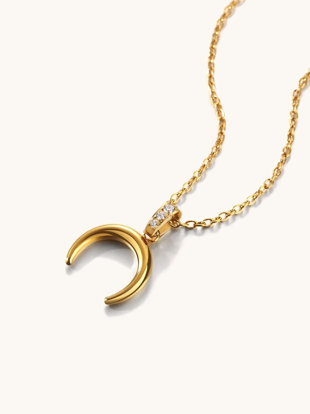 Moonlight Halskette mit Zirkonia Gold - Dorose | Wasserfester Schmuck, 18K vergoldet