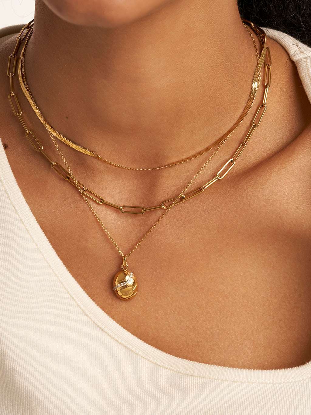 Muschel Halskette Gold - Dorose | Wasserfester Schmuck, 18K vergoldet