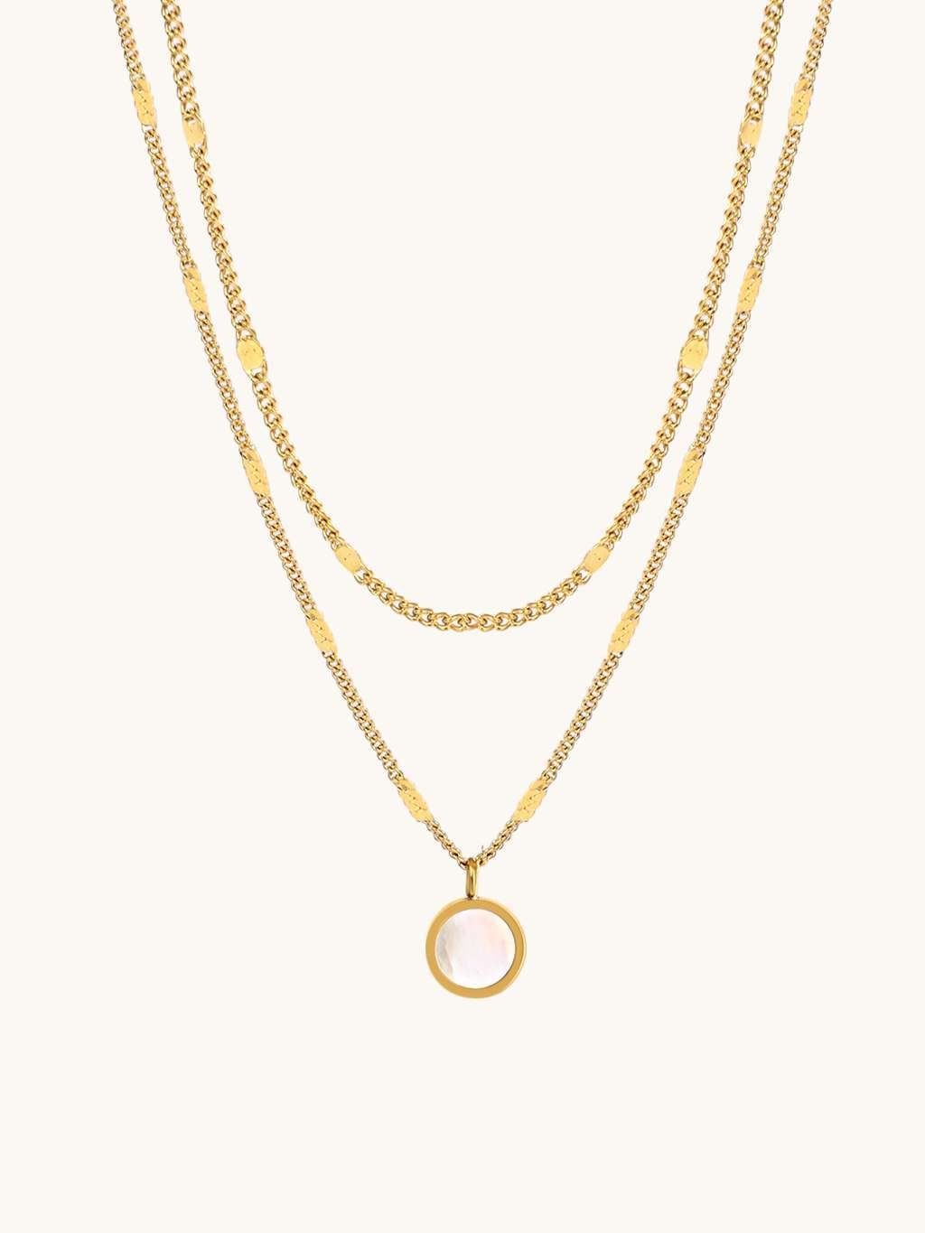 Muschellicht - Doppelstrang - Dorose | Wasserfester Schmuck, 18K vergoldet
