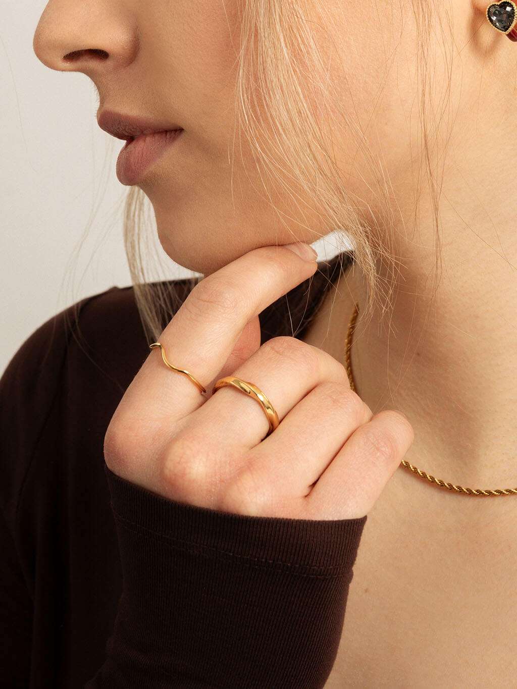 Nakuna Ring Gold & Silber - Dorose | Wasserfester Schmuck, 18K vergoldet