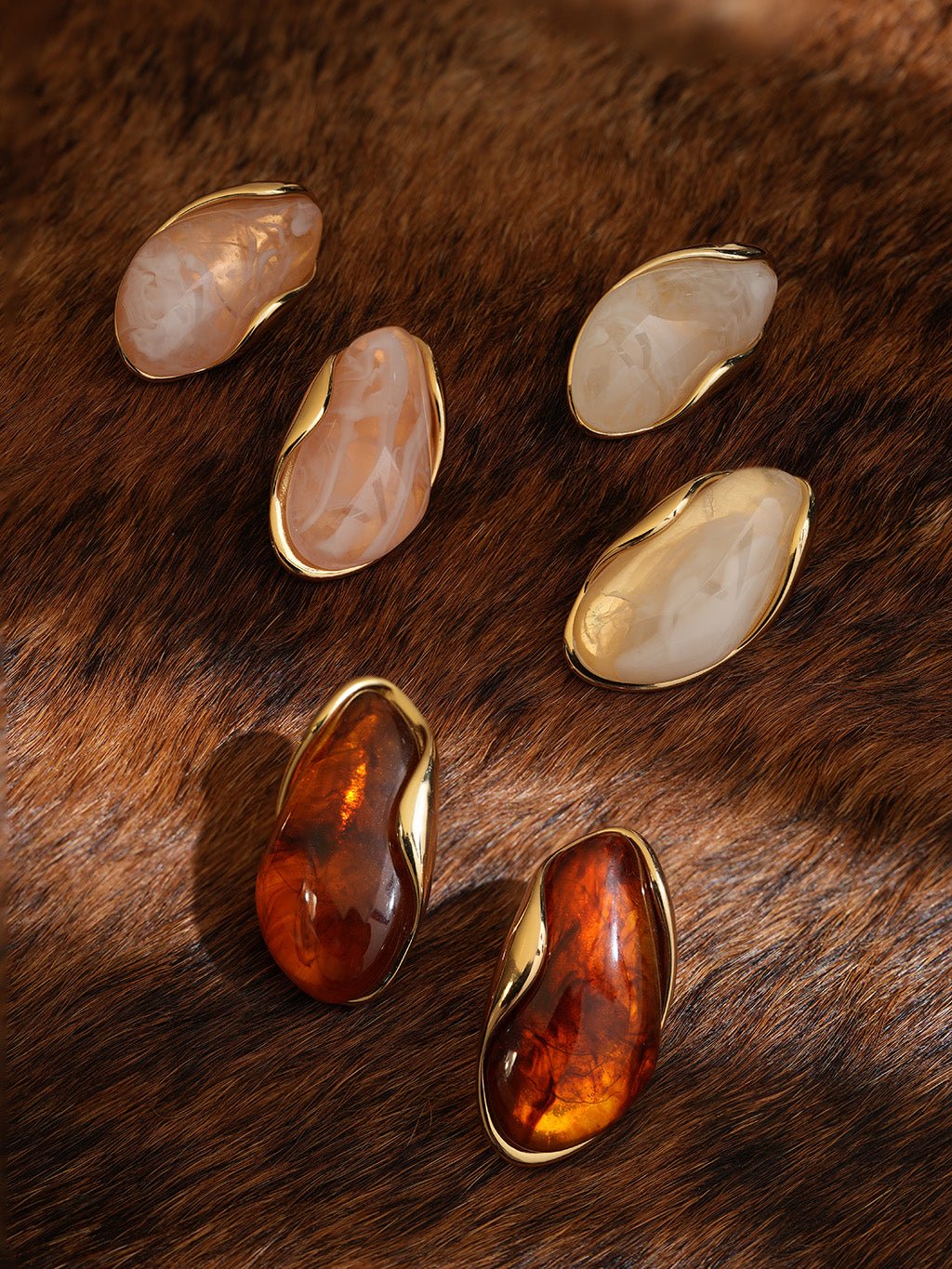 Nature Oval Ohrringe Gold - Dorose | Wasserresistent, kein Verfärben