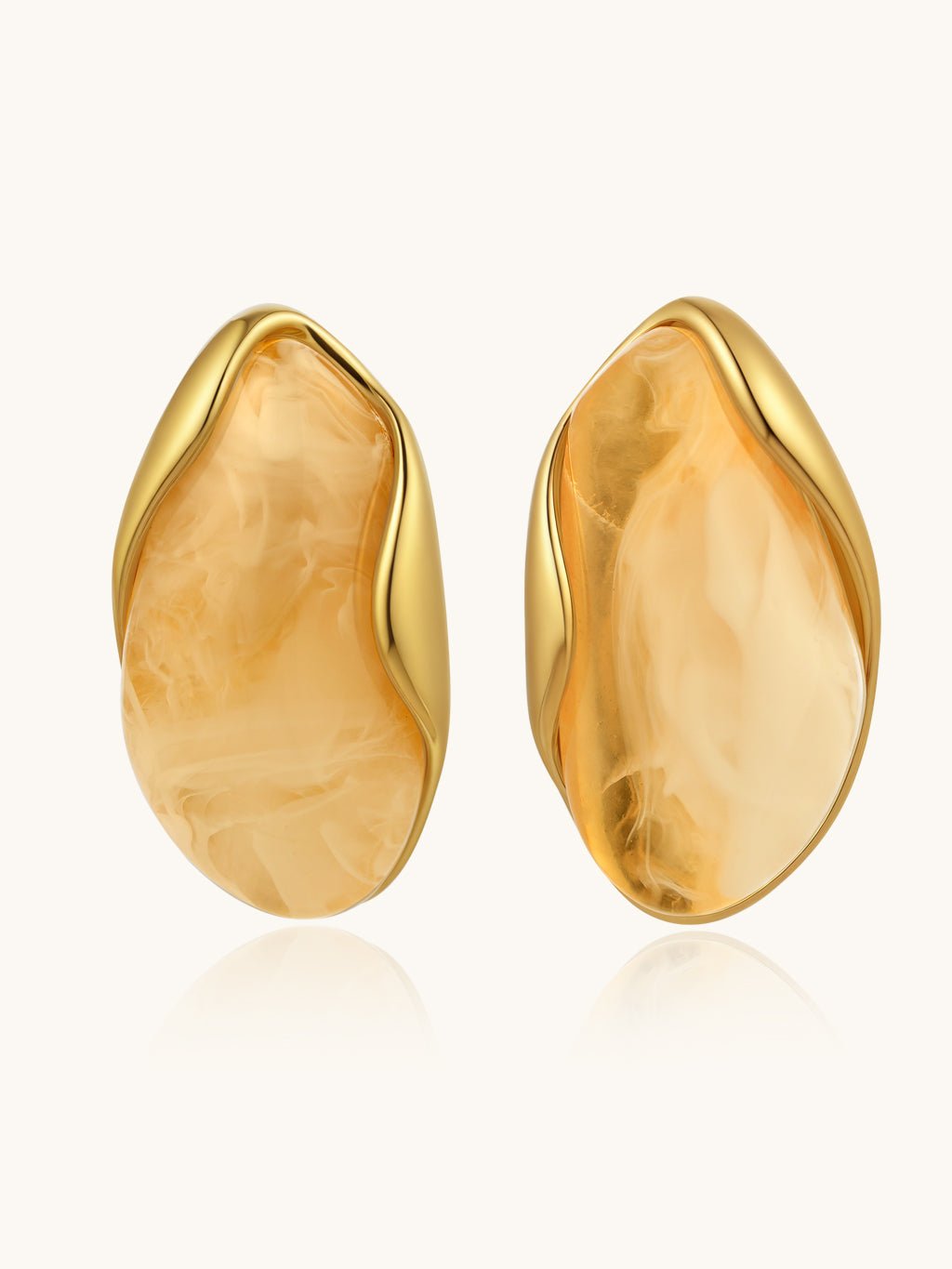 Nature Oval Ohrringe Gold - Dorose | Wasserresistent, kein Verfärben