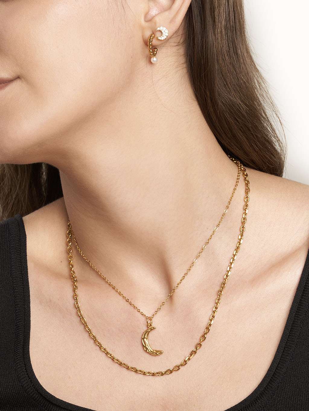 Ohrstecker mit Pearl Gold - Dorose | Wasserfester Schmuck, 18K vergoldet