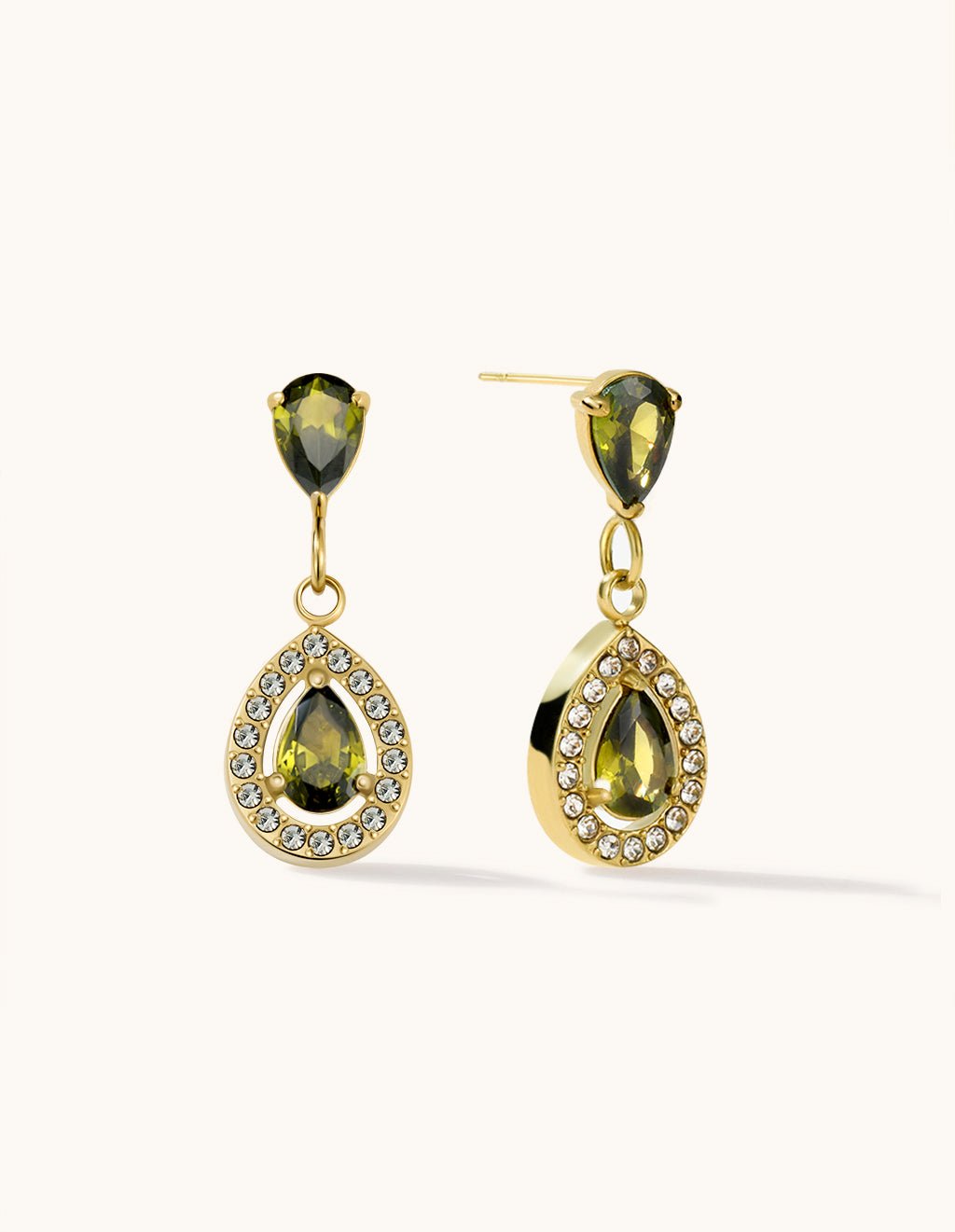 Olive Romantische Teardrop Ohrringe Gold - Dorose | Wasserfester Schmuck, 18K vergoldet