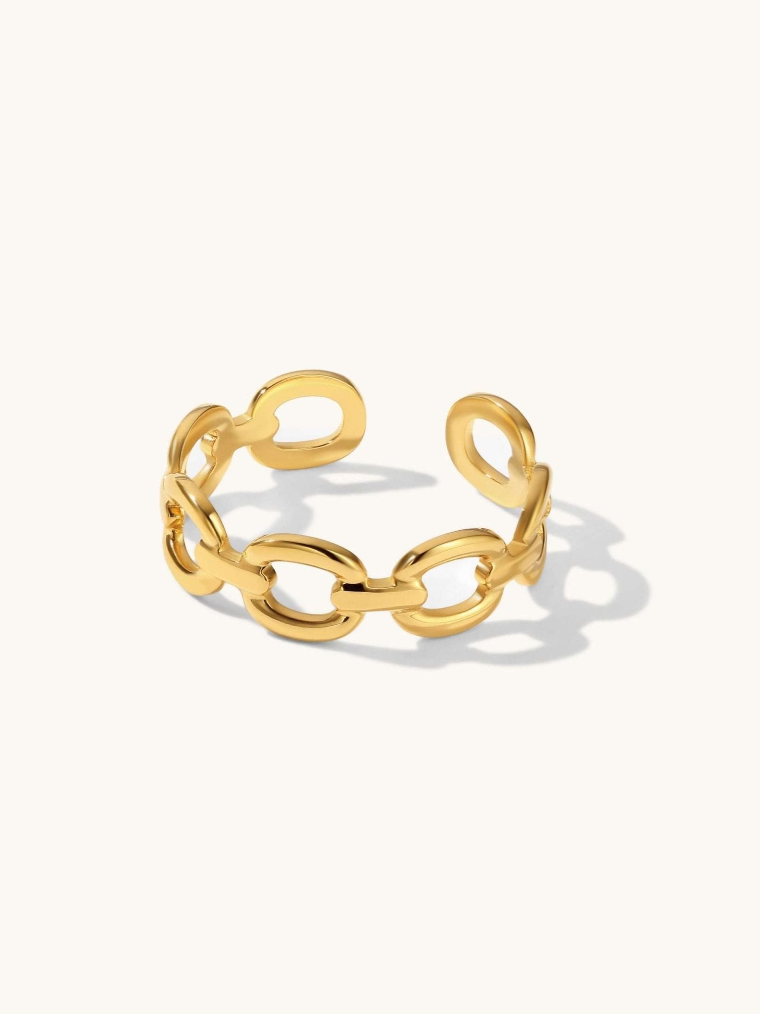 Oval Chain Ring Gold - Dorose | Wasserfester Schmuck