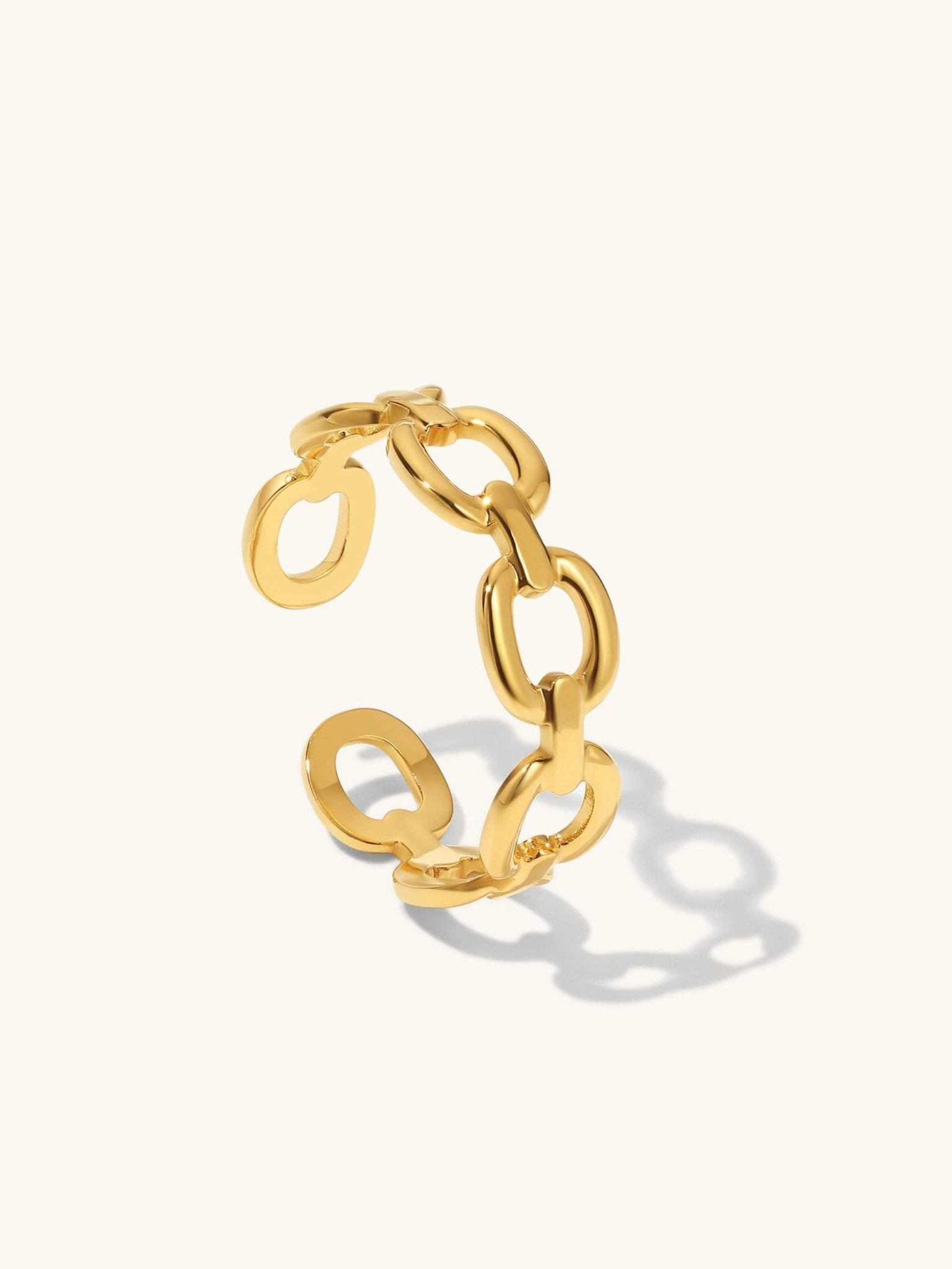 Oval Chain Ring Gold - Dorose | Wasserfester Schmuck
