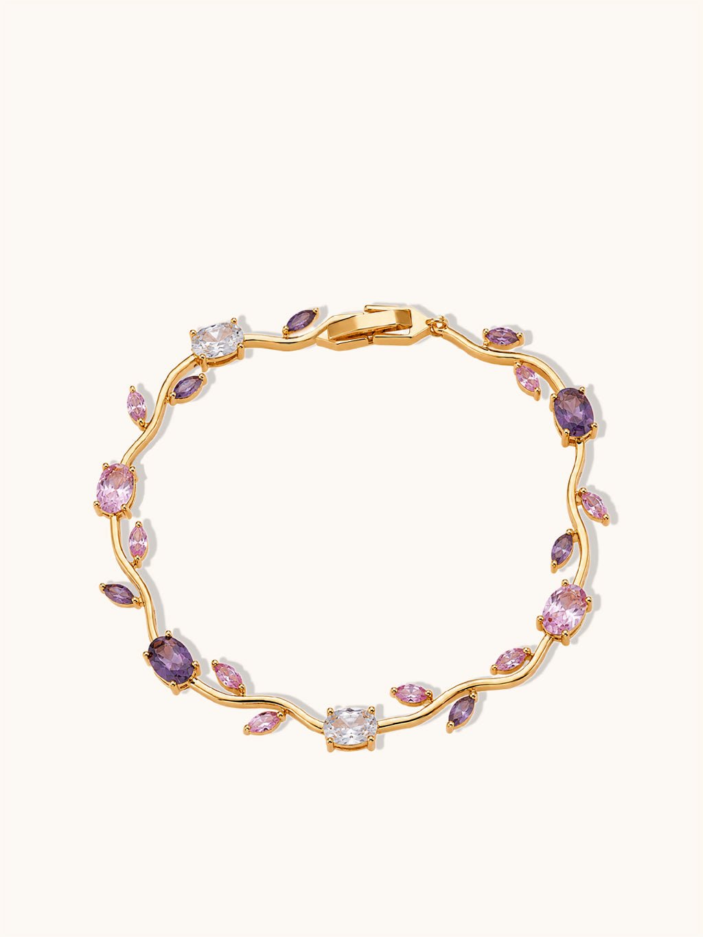 Pastellfarbener Zirkonia Armband Gold - Dorose | Wasserresistent, kein Verfärben