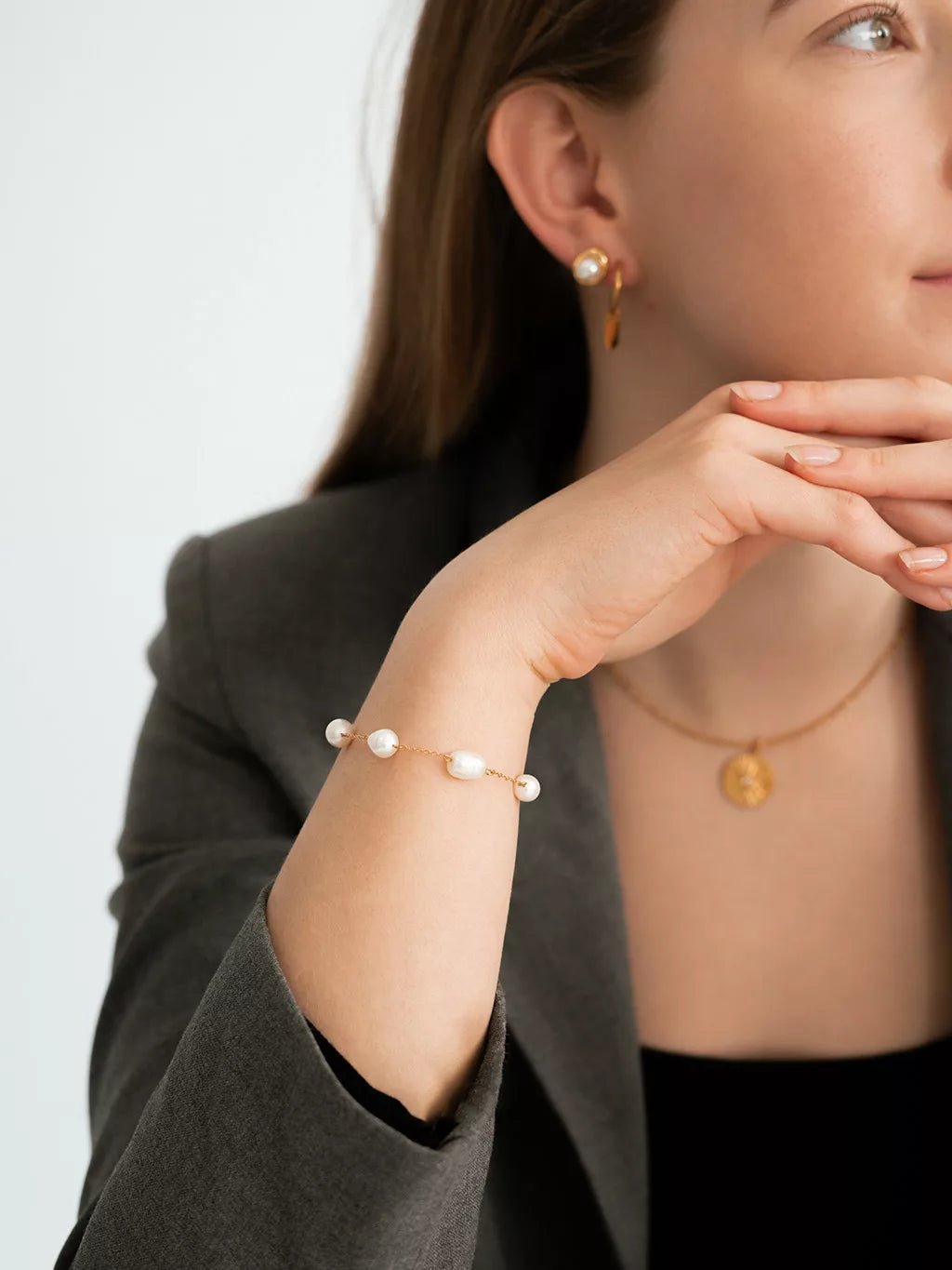 Pearl Satellite Armband Gold - Dorose | Wasserfester Schmuck, 18K vergoldet