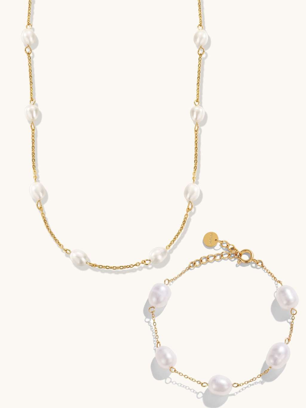Pearl Satellite Halskette & Armband Schmuck Set - Dorose | Wasserfester Schmuck