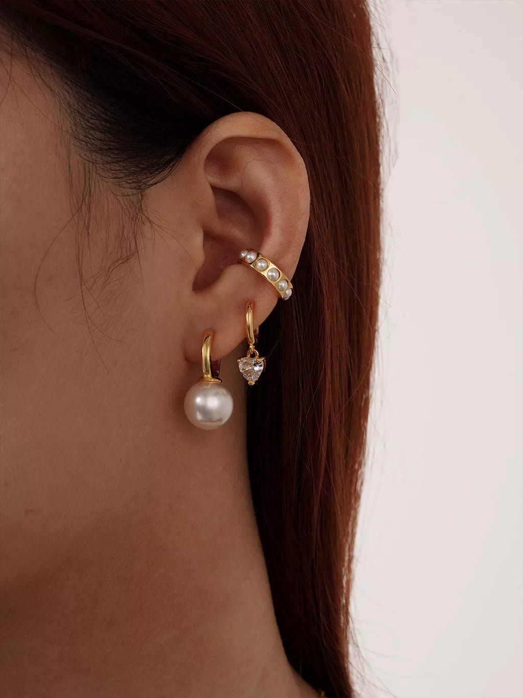 Pearls Earcuff Gold - Dorose | Wasserfester Schmuck, 18K vergoldet