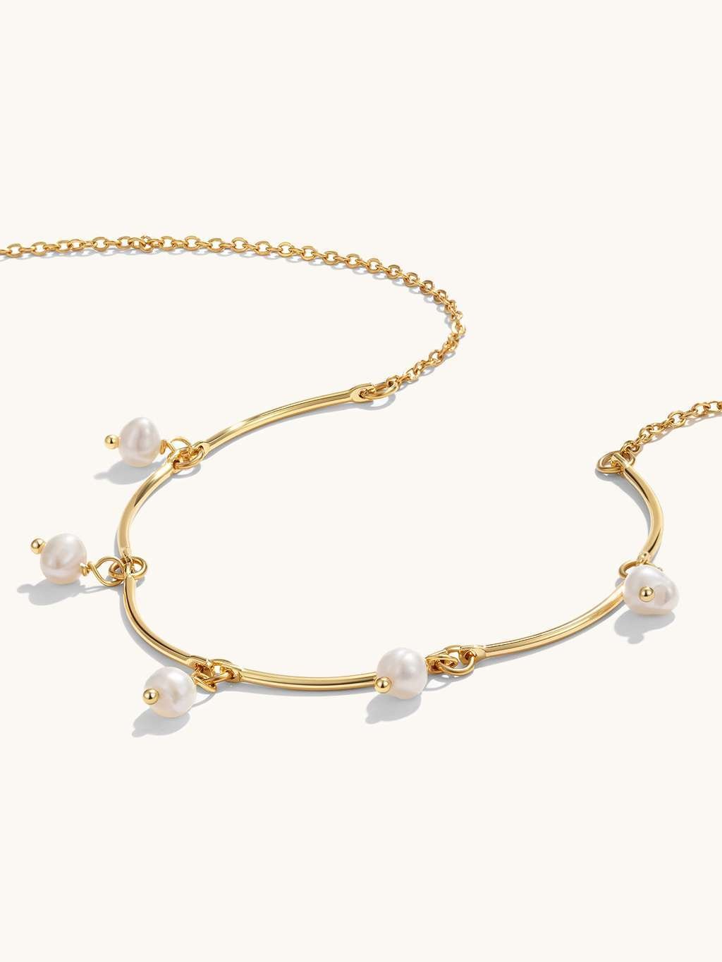 Pearls Surround Halskette Gold - Dorose | Wasserfester Schmuck, 18K vergoldet