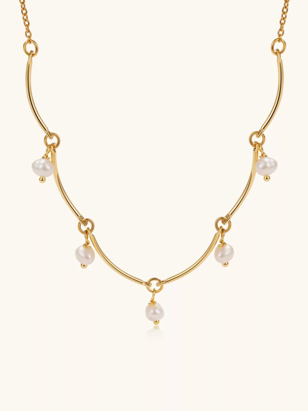 Pearls Surround Halskette Gold - Dorose | Wasserfester Schmuck, 18K vergoldet