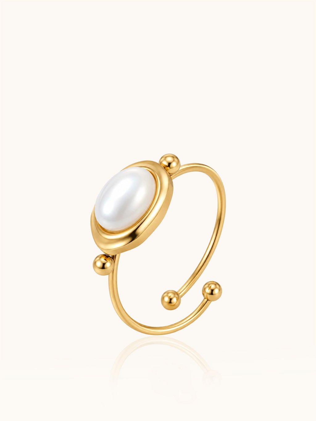 Perlmutt Ring Gold Verstellbar - Dorose | Wasserresistent, kein Verfärben