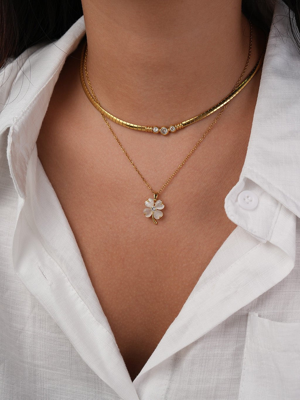 Petite Four Leaf Clover Kette Gold - Dorose | Wasserresistent, kein Verfärben