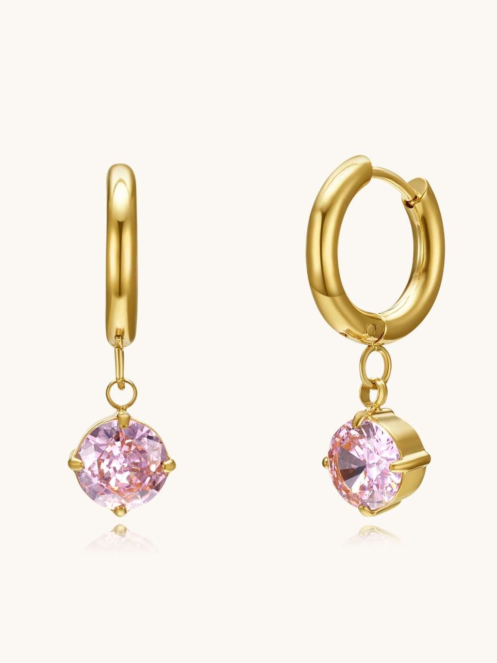 Pink Gentle Shine Hoop Ohrringe Gold - Dorose | Wasserfester Schmuck, 18K vergoldet