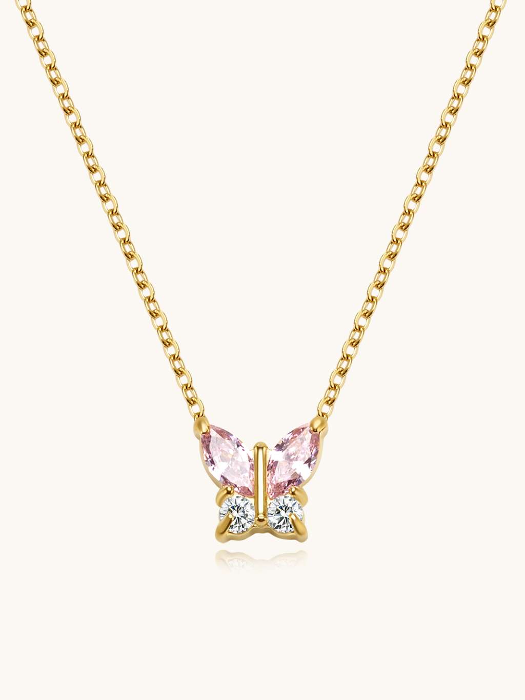 Pink Magical Butterfly Kette Gold - Dorose | Wasserfester Schmuck, 18K vergoldet