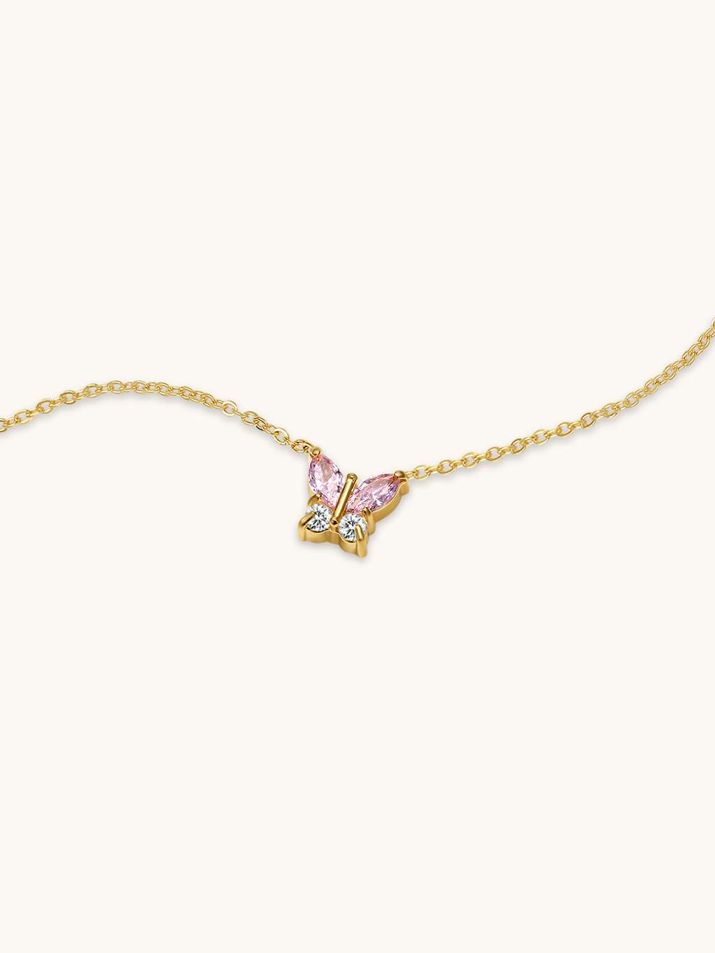Pink Magical Butterfly Kette Gold - Dorose | Wasserfester Schmuck, 18K vergoldet