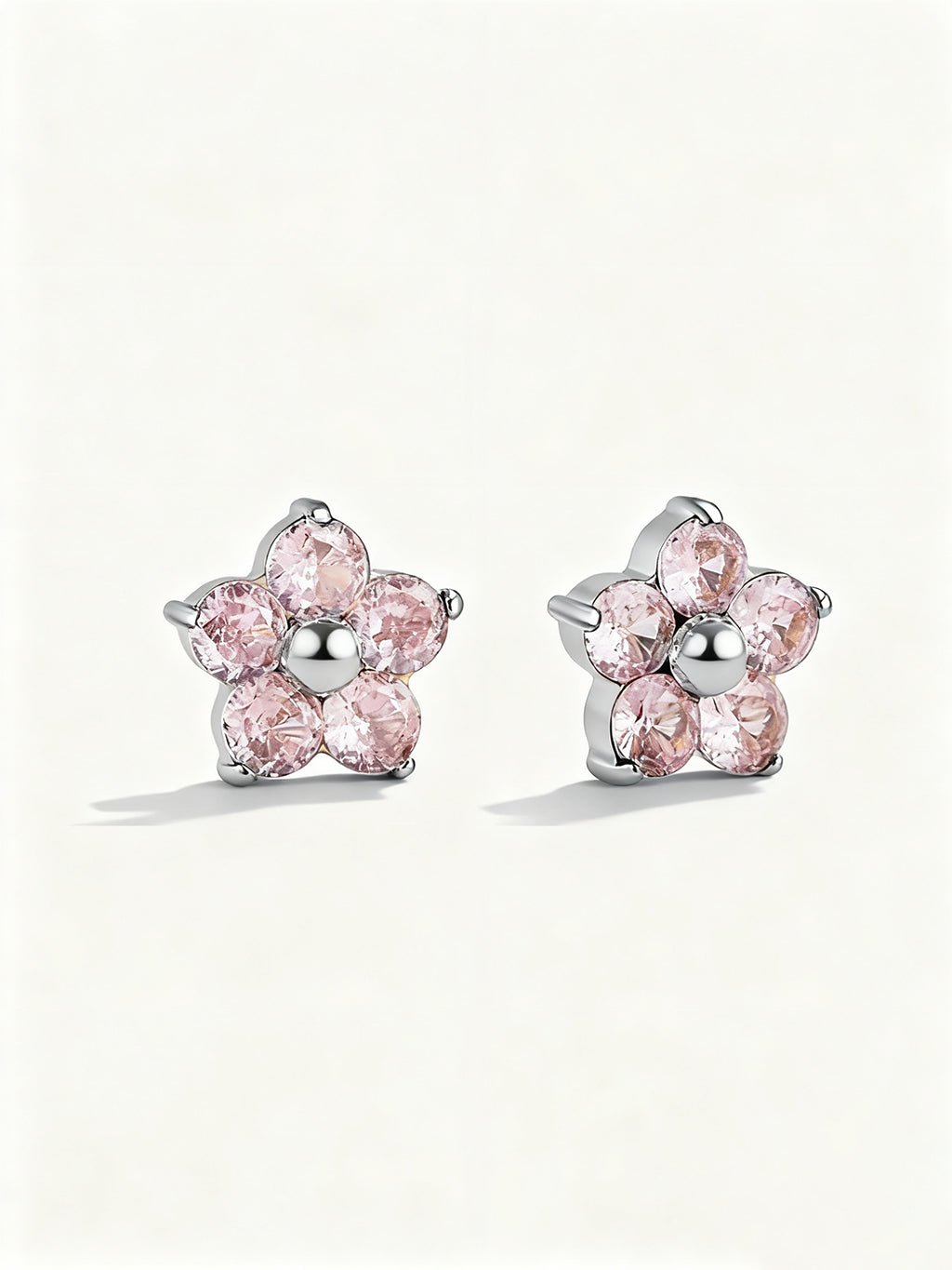 Pink Sparkling Flower Ohrstecker Gold Silber - Dorose | Wasserresistent, kein Verfärben